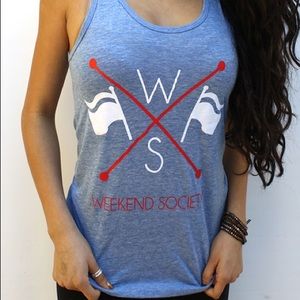Weekend Society Blue Tri-Blend Unisex Tank- NWT
